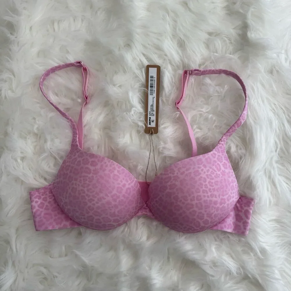 Skims Ultimate Teardrop Push-up Bra Bubblegum Leopard Print Size 32A - Picture 3 of 8